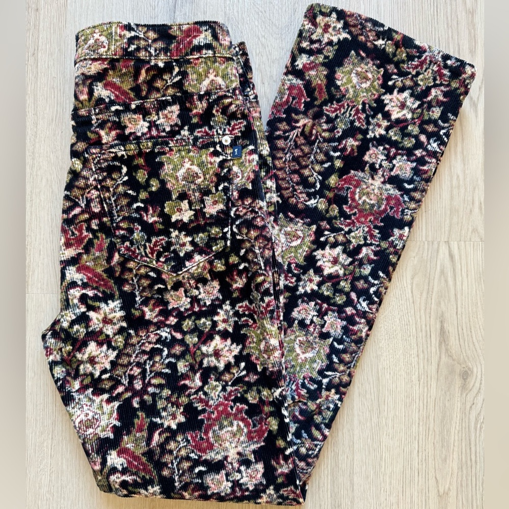 NWOT PILCRO Anthropologie The Icon Floral Corduroy Pants Size 29 - Picture 4 of 14